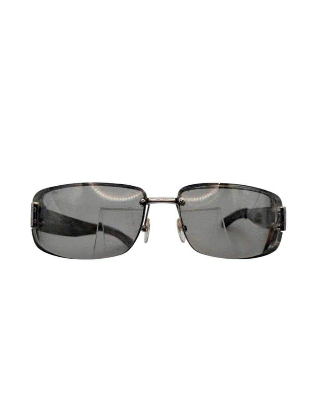Gucci Vintage Rectangle Sunglasses Black Frame Tinted Lenses